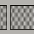 Two Black Frame Metal Mesh Fences With Diamond Pattern On Light Background 3d model