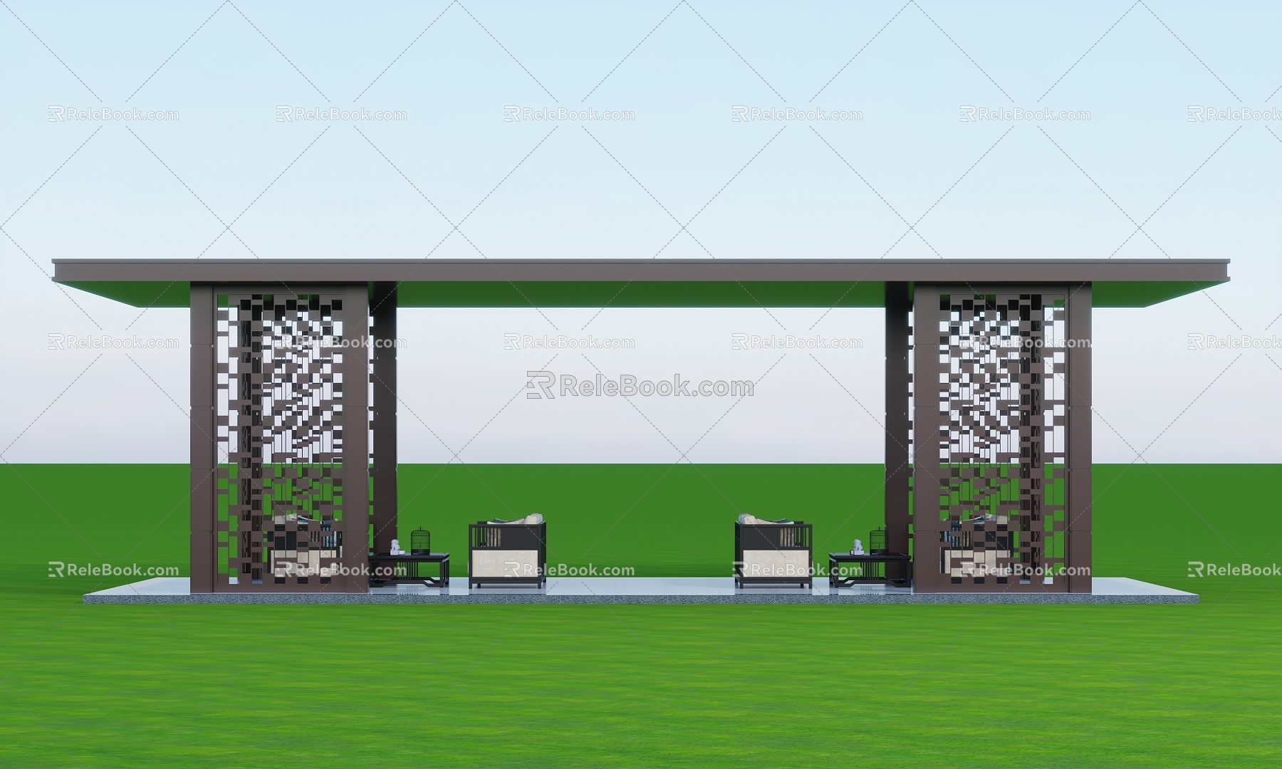 Landscape gallery pavilion 3d model