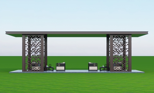 Landscape gallery pavilion 3d model