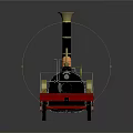 Vintage Steam Train Model with Green Body Red Wheels Black Chimney and Golden Top