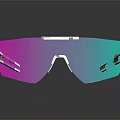 Fashionable White Frame Sunglasses With Pink Green Gradient Lenses And Sleek Design