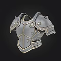 Medieval Metal Armor Breastplate With Decorative Rivets And Shoulder Guards 3d model