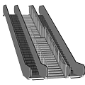 Modern elevator escalator 3d model