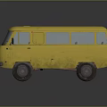 minibus minivan driverless bus school bus van box car 3d model