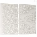 White Abstract Painting With Textured Dots And Minimalist Art Design Elements