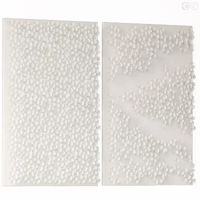 White Abstract Painting With Textured Dots And Minimalist Art Design Elements 3d model