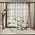 Modern Curtain Window Screen 3d model