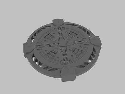 Gray Circular Industrial Mechanical Part With Symmetric Design And Structured Surface 3d model