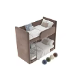 Stylish Soft Upholstered Green Bunk Bed With Metal Ladder For Cozy Modern Kids Bedroom Furniture