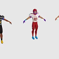 3D Football Player Models In Different Colored Uniforms With Number 10