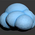 Soft Blue Cloud Shaped Decorative Pillow for Home Living Room with Textured Surface