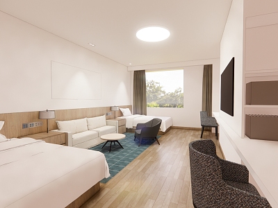 Modern Express Hotel Rooms model