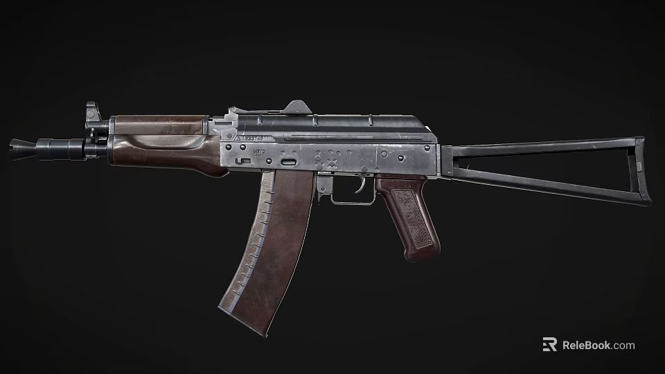 Classic AK Assault Rifle With Wooden Stock Metal Barrel And Grip Design 3d model 
