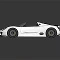 White Convertible Sports Car With Sleek Design Two Seater Black Wheels And Reflective Background