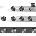 Three Stainless Steel Kitchen Control Strips With Round Knobs Modern Design