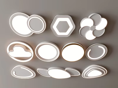 Modern Ceiling Lights With Various Shapes And Creative Designs For Home 3d model