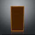Orange Bordered Brown Wooden Box With Reflective Surface On Dark Background