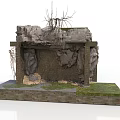 Modern Garden Decor With Antique Stone Structure Vines And Mossy Brick Base