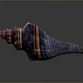Vibrant Conch With Colorful Striped Spiral Shell And Natural Patterns On Dark Background