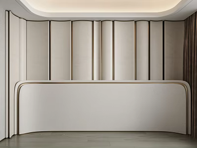 Modern Upholstered Bed Accent Wall With Trim Details 3d model