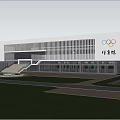 Modern Gymnasium Building Gymnasium Appearance 3d model