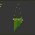 Hanging Wooden Xylophone With Orange Bars Decorative Balls And Colorful Patterns