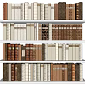 Books and Magazines Neatly Arranged on Wooden Bookshelf With Various Color Covers