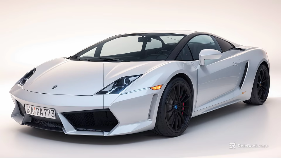 Silver Sports Car With Black Alloy Wheels Sleek Body Design And Modern Headlights 3d model 