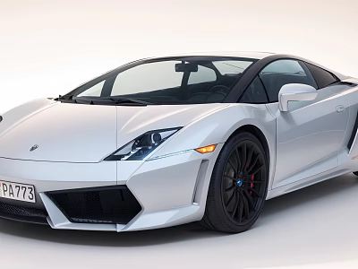 Silver Sports Car With Black Alloy Wheels Sleek Body Design And Modern Headlights 3d model