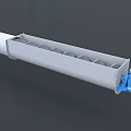 Industrial Screw Conveyor With White Cylindrical Body And Blue Motor For Material Handling
