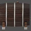 Traditional Wooden Barrel With Metal Hoops Wooden Legs And Faucet