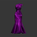 Shiny Purple Evening Gown With Metallic Fabric And Mermaid Silhouette