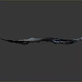 Detailed 3D Mountainous Landscape Model With Textured Terrain And Water Features