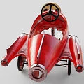 Vintage Red Toy Car With Retro Aesthetic And Unique Design