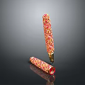 Colorful Spotted Pens with Red Yellow Patterns and Golden Tip Decorative Writing Stationery