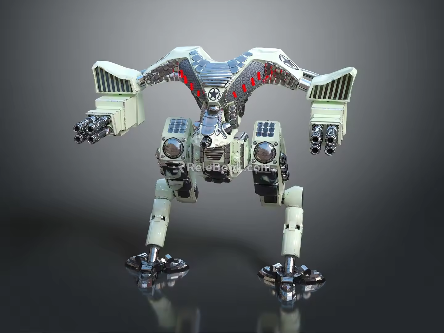Modern Mech Warrior Mech Soldier Machine Battleguard Mechanical Battleguard 3d model