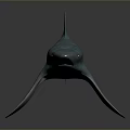 Glossy Blue Shark Aquatic Animal Model With Reflection On Dark Background 3d model
