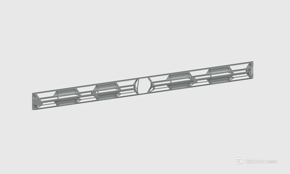Industrial Metal Strip With Multiple Slots And Holes For Construction Applications 3d model 