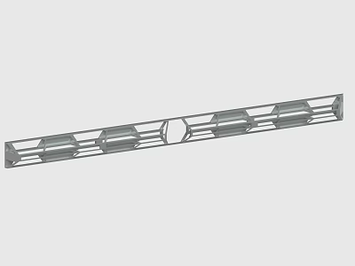 Industrial Metal Strip With Multiple Slots And Holes For Construction Applications 3d model