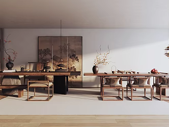 New Chinese Tea Table and Chair Combination 3d model
