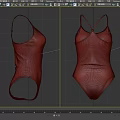 Blue One Piece Swimsuit With White Trim And Crisscross Straps Design
