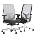Ergonomic Office Chair with Mesh Back Black Seat Armrests and Silver Base Wheels