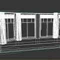White Frame Windows With Stylish Gray Curtains In Modern Interior Design