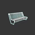 Modern Public Bench With Wooden Slats And Metal Frame For Outdoor Use