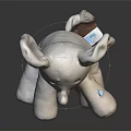 Elephant Shaped Plush Beige Children's Furniture Seat With Big Ears And Soft Surface