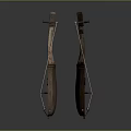 Two Wooden Harp Musical Instruments With Traditional Handcrafted Artistic Design