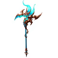 Ornate Fantasy Weapon Design With Blue Flames And Intricate Metal Details