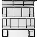 Modern Black Window Frames Design With Multiple Glass Panes And Various Configurations 3d model