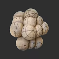 Stacked Spheres with Lined Surfaces and Numbered Markings on Dark Background 3d model