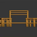 Orange Square Wooden Table With Four Matching Square Stools Simple Design